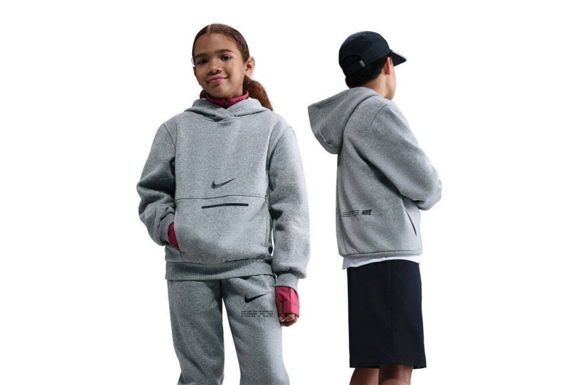 Nike Sportswear Club Fleece Παιδικό Φούτερ με Κουκούλα Γκρι