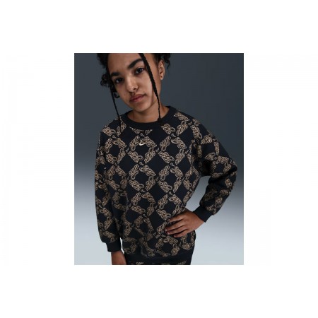 Nike Sportswear Club Fleece Printed Γυναικεία Μακρυμάνικη Μπλούζα
