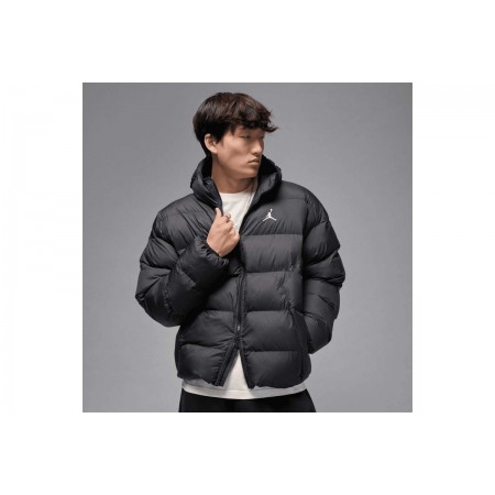 Jordan Brooklyn Therma-Fit Ανδρικό Μπουφάν Puffer με Κουκούλα Μαύρο