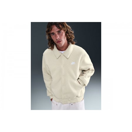 Nike Sportswear Club Fleece Coaches Ανδρικό Jacket Εκρού