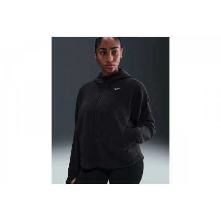 Nike One Therma-Fit Γυναικεία Ζακέτα Fleece Μαύρη