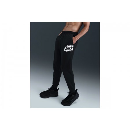 Nike Therma-Fit Fleece Ανδρικό Παντελόνι Φόρμας Μαύρο, Λευκό