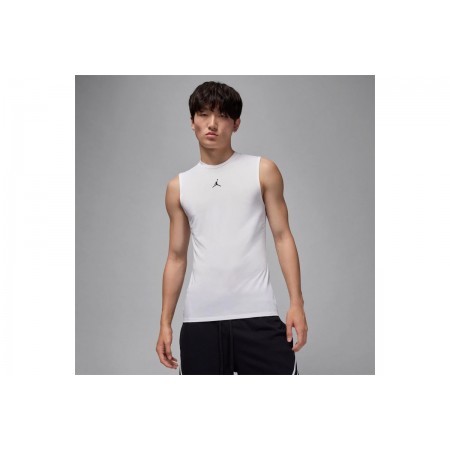 Jordan Sport Dri-FIT Base Layer Ανδρική Αμάνικη Μπλούζα Λευκή