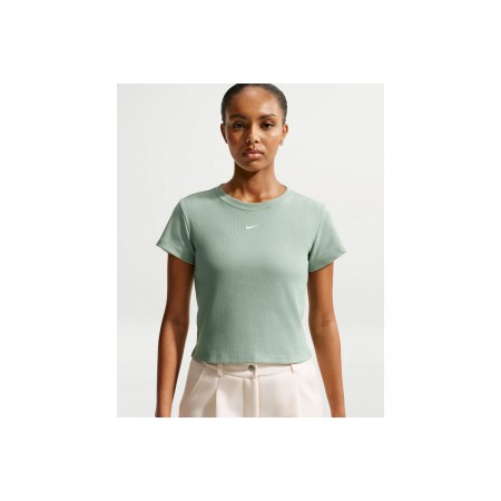 Nike Sportswear Tight Ribbed Γυναικείο Κοντομάνικο T-Shirt Φυστικί