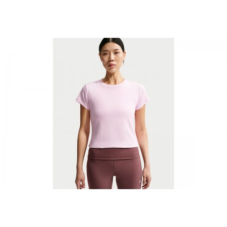 Nike Sportswear Tight Ribbed Γυναικείο Κοντομάνικο T-Shirt Ροζ