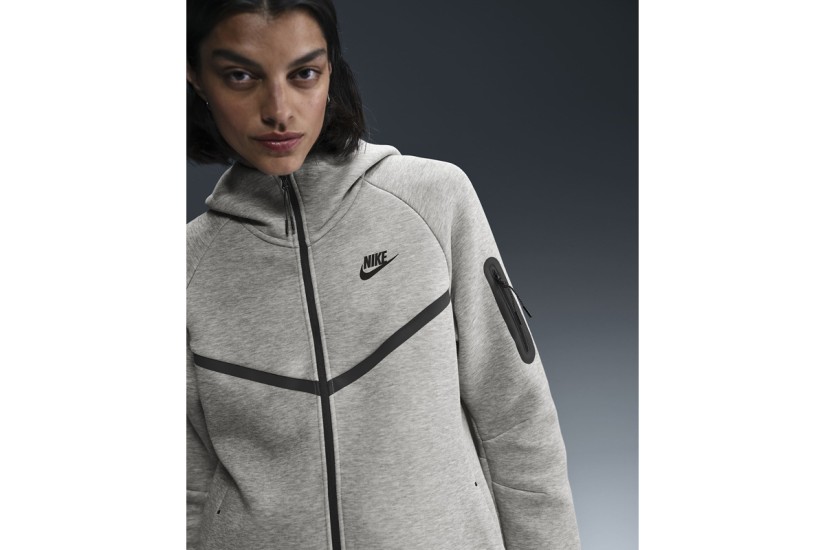 Nike Sportswear Tech Fleece Windrunner Ζακέτα με Κουκούλα Γκρι