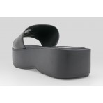 Calvin Klein Amelia Leather Platform Sliders Γυναικεία Σανδάλια Μαύρα