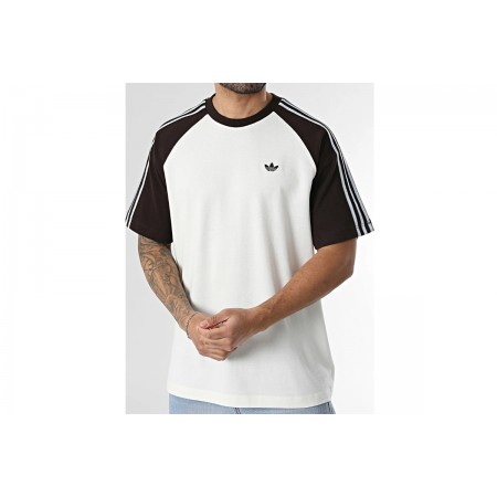 Adidas Originals Britcore Ringer Ανδρικό Κοντομάνικο T-Shirt Εκρού, Καφέ