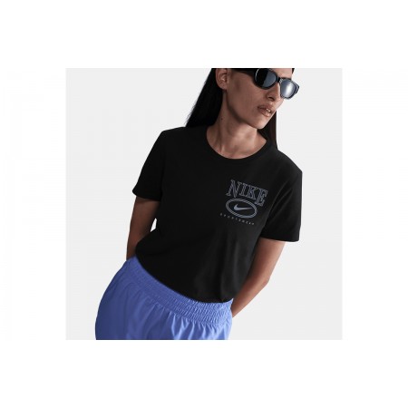 Nike Club Γυναικείο Κοντομάνικο T-Shirt Μαύρο