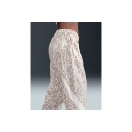 Nike Sportswear Woven Printed Γυναικείο Παντελόνι Φόρμας Λευκό, Μπεζ