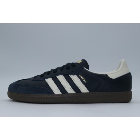 Adidas Originals Samba OG Ανδρικά Sneakers Μπλε Σκούρο, Εκρού, Καφέ