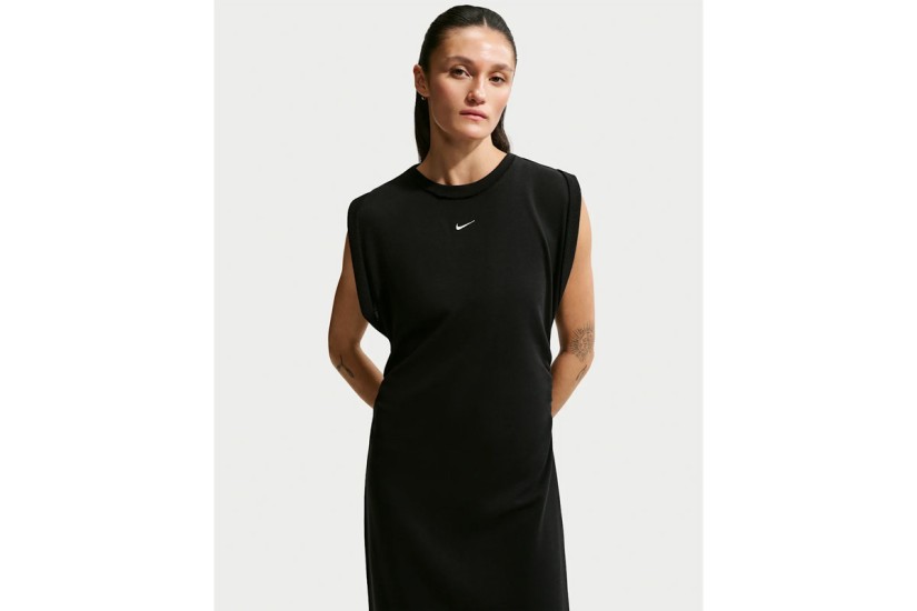 Nike Sportswear Chill Terry Γυναικείο Φόρεμα Maxi Μαύρο