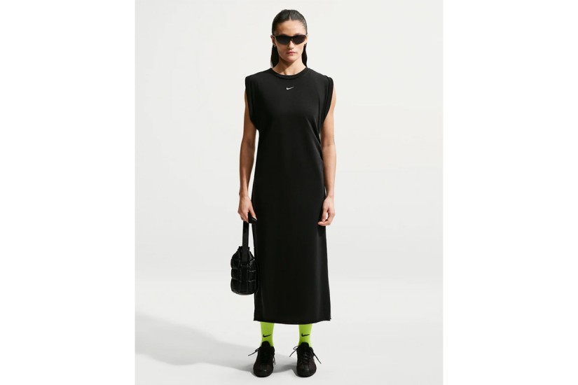Nike Sportswear Chill Terry Γυναικείο Φόρεμα Maxi Μαύρο