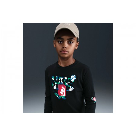 Nike Sportswear Παιδική Μακρυμάνικη Μπλούζα με Λαιμόκοψη Μαύρη
