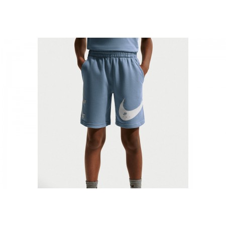 Nike Sportswear Club French Terry Παιδική Αθλητική Βερμούδα Σιέλ, Εκρού
