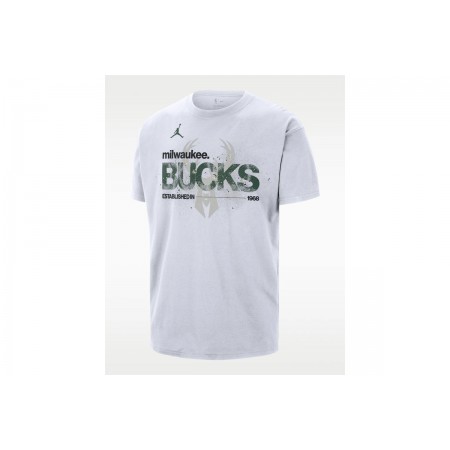 Jordan NBA Milwaukee Bucks Courtside 85 Statement Ανδρικό Κοντομάνικο T-Shirt Λευκό