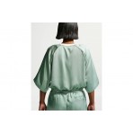 Nike Sportswear Oversized Satin Γυναικείο Κοντομάνικο T-Shirt Βεραμάν, Εκρού