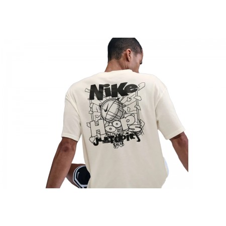 Nike Max90 Basketball Ανδρικό Κοντομάνικο T-Shirt Εκρού, Μαύρο