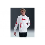 Nike Sportswear Club Fleece Ανδρικό Φούτερ με Κουκούλα Λευκό, Κόκκινο