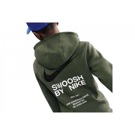 Nike Sportswear Club Fleece Παιδικό Φούτερ με Κουκούλα Χακί