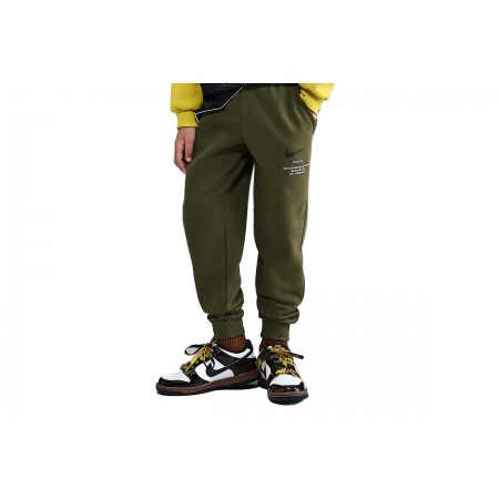 Nike Sportswear Fleece Ανδρικό Παντελόνι Φόρμας Χακί