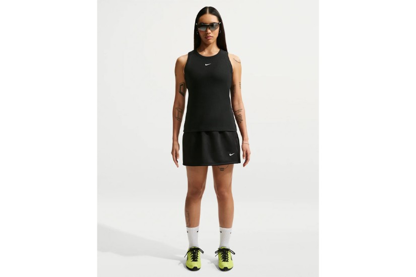 Nike Sportswear Tight Ribbed Γυναικεία Αμάνικη Μπλούζα Μαύρη
