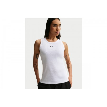 Nike Sportswear Tight Ribbed Γυναικεία Αμάνικη Μπλούζα Λευκή