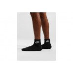 Nike Everyday Elevated Unisex Κοντές Κάλτσες Μαύρες 3 Ζευγάρια