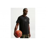 Nike Basketball Ανδρικό Κοντομάνικο T-Shirt Μαύρο, Λευκό