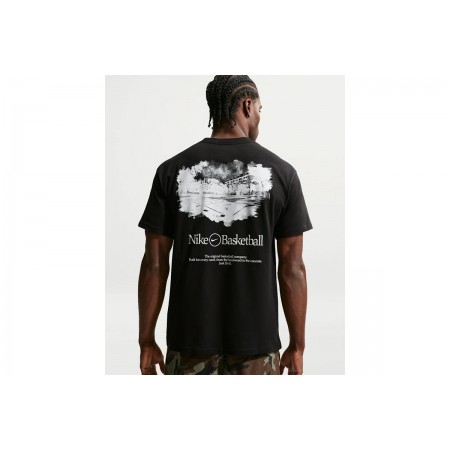 Nike Basketball Ανδρικό Κοντομάνικο T-Shirt Μαύρο, Λευκό