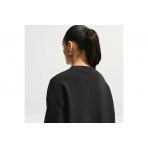 Nike Studio Fleece Oversized Γυναικεία Μακρυμάνικη Μπλούζα με Λαιμόκοψη Μαύρη