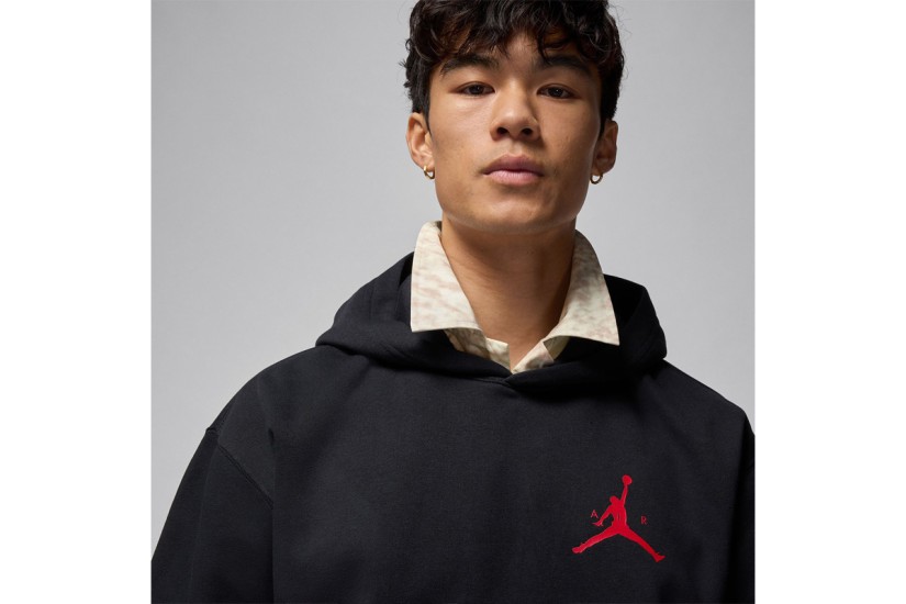 Jordan Jumpman Fleece Ανδρικό Φούτερ με Κουκούλα Μαύρο