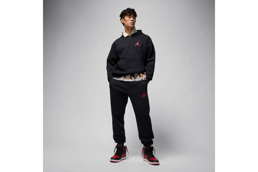 Jordan Jumpman Fleece Ανδρικό Φούτερ με Κουκούλα Μαύρο