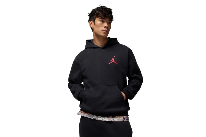 Jordan Jumpman Fleece Ανδρικό Φούτερ με Κουκούλα Μαύρο