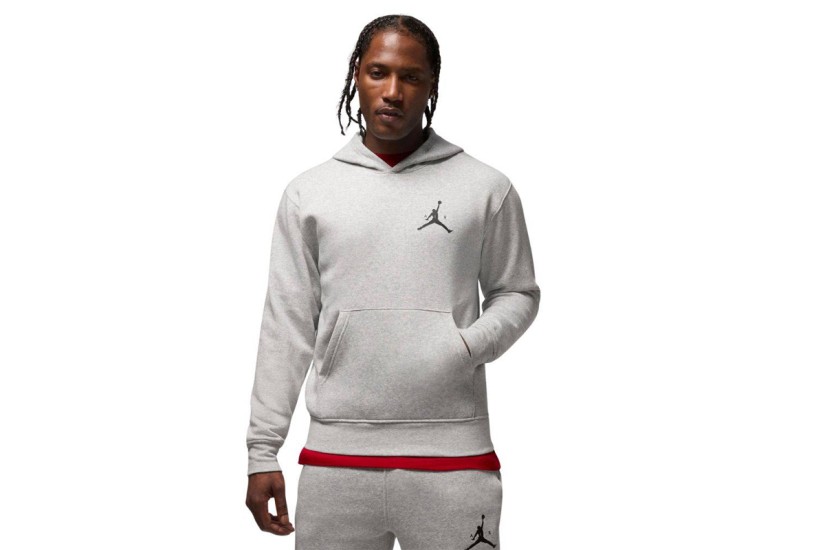 Jordan Jumpman Fleece Ανδρικό Φούτερ με Κουκούλα Γκρι Ανοιχτό