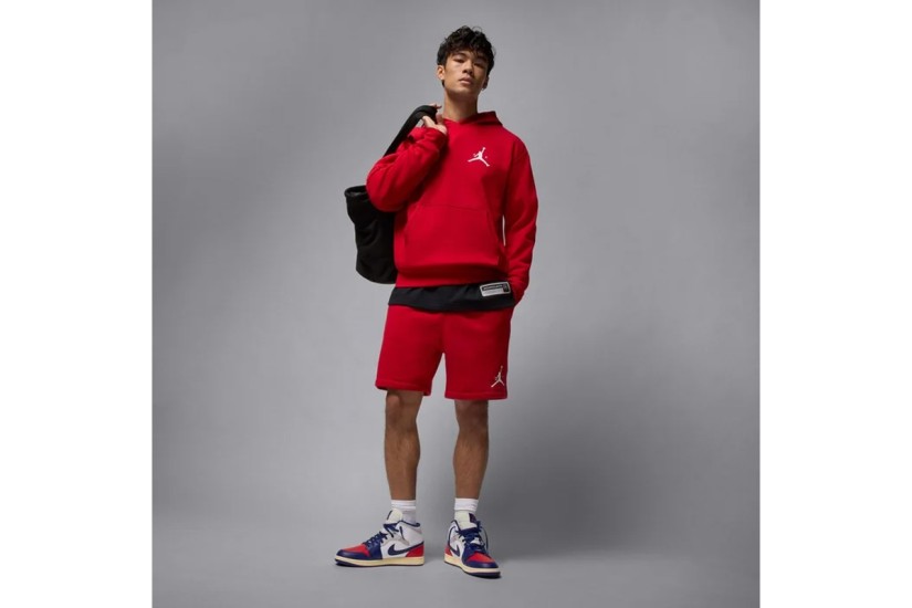 Jordan Jumpman Fleece Ανδρικό Φούτερ με Κουκούλα Κόκκινο