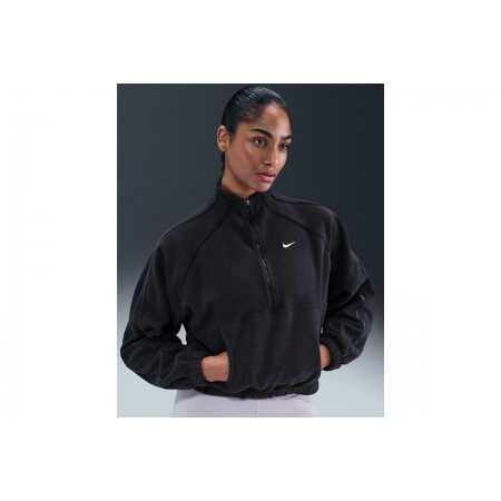 Nike One Therma-Fit Γυναικεία Μακρυμάνικη Μπλούζα Fleece Μαύρη