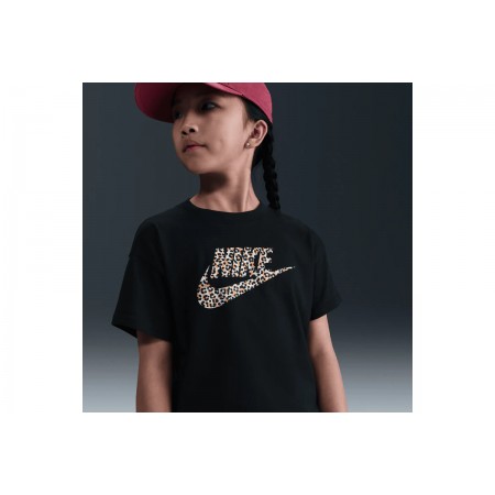 Nike Sportswear Boxy Animal Print Παιδικό Κοντομάνικο T-Shirt Μαύρο