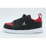 Jordan Court Connect Low Βρεφικά Sneakers Μαύρα, Κόκκινα, Λευκά