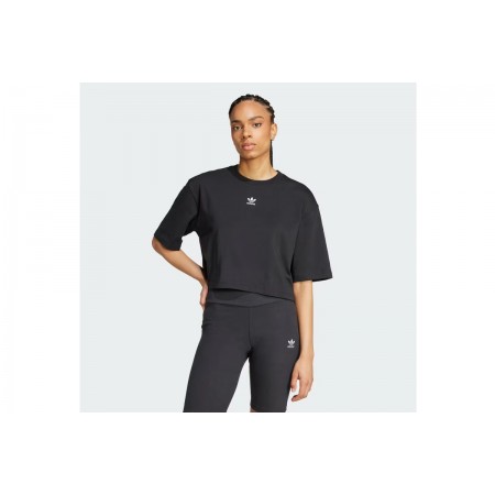 Adidas Originals Essentials Γυναικείο Κοντομάνικο Crop T-Shirt Μαύρο