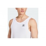 Adidas Originals Trefoil Essentials Ανδρική Αμάνικη Μπλούζα Λευκή