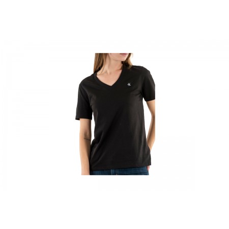 Calvin Klein Embro Badge V-Neck T-Shirt Γυναικείο 