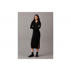 Calvin Klein Γυναικείο Midi Φόρεμα με Γιακά Polo Μαύρο
