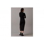 Calvin Klein Γυναικείο Midi Φόρεμα με Γιακά Polo Μαύρο