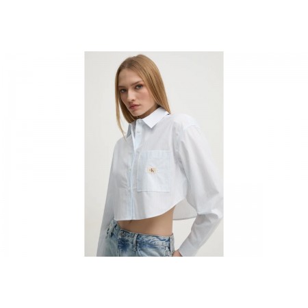 Calvin Klein Cropped Poplin Γυναικείο Μακρυμάνικο Πουκάμισο