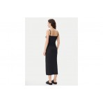 Calvin Klein Logo Elastic Strappy Γυναικείο Φόρεμα Midi Μαύρο
