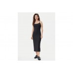 Calvin Klein Logo Elastic Strappy Γυναικείο Φόρεμα Midi Μαύρο