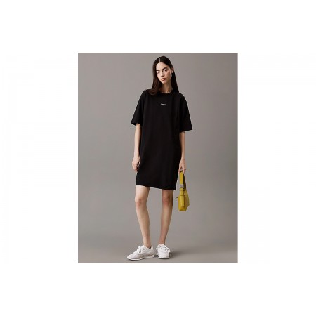 Calvin Klein Oversized T-Shirt Γυναικείο Φόρεμα Mini Μαύρο