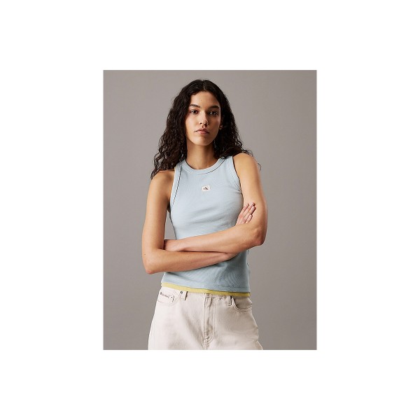 Calvin Klein Slim Ribbed Cotton Μπλούζα Αμάνικη Γυναικεία (J20J225302 CDV)