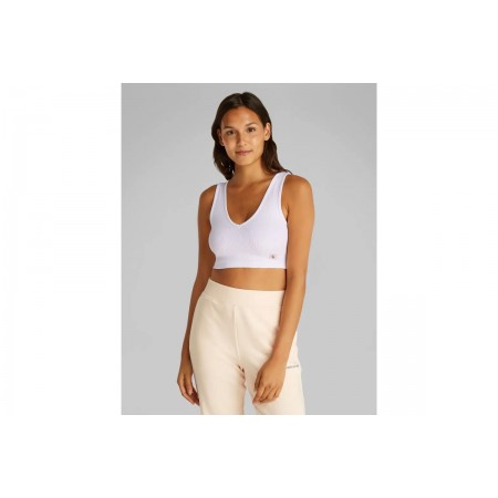 Calvin Klein Ribbed Cotton Bralette Crop Top Αμάνικο Γυναικείο 